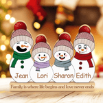 Personalized 2-8 Cute Snowmen Wooden Christmas Ornament with Name Holiday Decor Christmas Party Favor Gift for Family