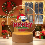 Personalized Santa-Hatted Long Tailed Marsupilami Acrylic LED Night with Name Light Christmas Gift for Kids | Callie × Marsupilami®