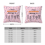 Personalized Line-Art Kids' Characters Multicolor Soft Throw Pillow Cover with Title and 1-10 Names Home Decor Birthday Gift for Family