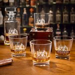 Personalized Tractor Engraved Name Whiskey Decanter Glasses Set with Wooden Box Birthday Anniversary Gift for Men Whiskey Lovers