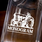 Personalized Tractor Engraved Name Whiskey Decanter Glasses Set with Wooden Box Birthday Anniversary Gift for Men Whiskey Lovers