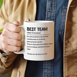 Personalized Best Team Crossword Game 11 oz 15 oz Ceramic Mug with Names Birthday Gift for Family Friends