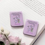 Personalized Multicolor 6-7 Cartoon Reading Character Fun Reading Magnetic PU Leather Bookmark Clip with Name Birthday Gift for Book Lovers Gen Z