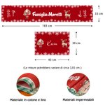 Runner da tavolo e tovagliette in stile natalizio personalizzati con nome di famiglia regalo di Natale per amici o familiari
