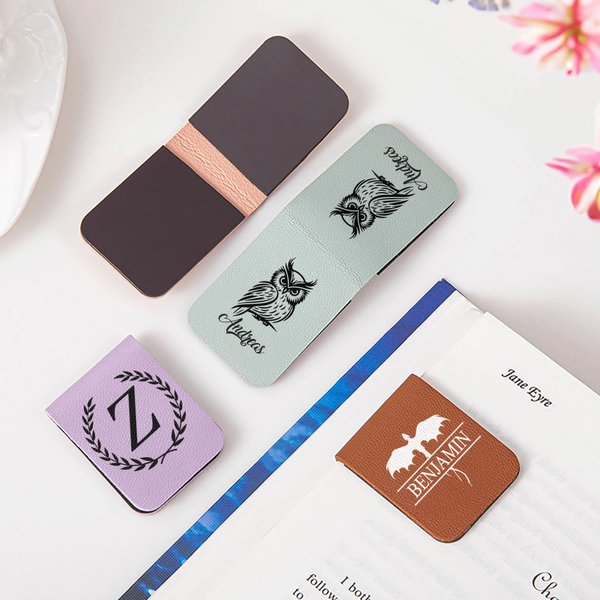 Personalisiertes magnetisches Lesezeichen im Eule Drache Berg oder Initiale Design mit Namen Geburtstag Weihnachten Geschenk für Familie Bücherwürmer