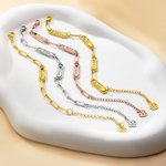 Gepersonaliseerde Geboortesteen Familie Paperclip Ketting Armband met 1-4 Gegraveerde Namen Verjaardag Moederdag Cadeau voor Vrouwen