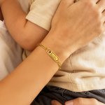 Gepersonaliseerde Geboortesteen Familie Paperclip Ketting Armband met 1-4 Gegraveerde Namen Verjaardag Moederdag Cadeau voor Vrouwen