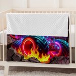 Personalized Monster Neon Truck Soft Throw Blanket with Name Home Decor Birthday Gift for Boys Truck Lovers