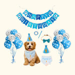 Personalised Cake Ballon Sequin Bow Tie Pet Bib Pet Birthday Set with Name Birthday Pet Party Gift for Pet Owners