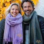 Personalizada Monograma Inicial Multicolor Super suave bufanda caliente con bordado cumpleaños regalo de invierno para la familia y amigo