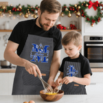 Personalized Christmas Initial Kid Adult Baking Apron with Name and Front Pocket Christmas Gift for Kids Family