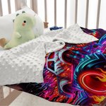 Personalized Monster Neon Truck Soft Throw Blanket with Name Home Decor Birthday Gift for Boys Truck Lovers