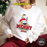 Personalized Cartoon Cute Marsupilami Soft T-shirt Sweatshirt Hoodie with Name Daily Wear Christmas Gift for Family | Callie × Marsupilami®