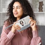 Borsa da trucco personalizzata con fiore di nascita e nome regalo ideale per compleanni matrimonio e occasioni speciali per donne e ragazze