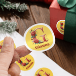 Etiquettes Personnalisées Rose Initiales avec Nom Décoration Cadeau de la Saint Valentin Cadeau d'Anniversaire pour Amoureux Femme