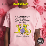 Personalisierte Yellow-Spotted Leopard Marsupilami Multicolor T-shirt Sweatshirt mit Namen Valentinstag Geschenk für Paar | Callie × Marsupilami®