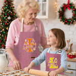 Personalized Christmas Initial Kid Adult Baking Apron with Name and Front Pocket Christmas Gift for Kids Family