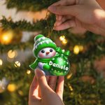 Ornamento di Natale personalizzato con nome a forma di pupazzo di neve multicolore regalo perfetto per Natale per amici o famiglia