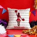 Personalized Cartoon Cheerleading Girl's Back Soft Throw Pillow Cover with Name and Team Name Home Decor Senior Night Team Gift for Cheerleaders
