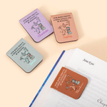 Personalized Multicolor 6-7 Cartoon Reading Character Fun Reading Magnetic PU Leather Bookmark Clip with Name Birthday Gift for Book Lovers Gen Z