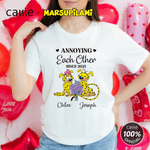 Personalisierte Yellow-Spotted Leopard Marsupilami Multicolor T-shirt Sweatshirt mit Namen Valentinstag Geschenk für Paar | Callie × Marsupilami®
