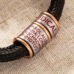 Personalised  Nylon Emergency Medical Alert ID Adjustable Rope Bracelet with Text Daily Wear Thoughtful First Aid Gift for Men Women