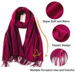 Personalizada Monograma Inicial Multicolor Super suave bufanda caliente con bordado cumpleaños regalo de invierno para la familia y amigo