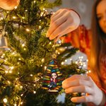 Ornamento personalizzato con nome e personaggio in stile cartone animato per lettura regalo di Natale per donne amanti dei libri