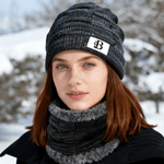 Gepersonaliseerde Cartoon Karakter gebreide Slouchy Beanie muts en nekwarmer Set met initiaal Outdoor Activiteit Accessoire Verjaardagscadeau voor mannen vrouwen