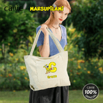 Personalized Yellow-Spotted Leopard Marsupilami Leisure Corduroy Tote Bag with Name Birthday Gift for Friends Kids | Callie × Marsupilami®