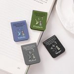 Personalized Multicolor 6-7 Cartoon Reading Character Fun Reading Magnetic PU Leather Bookmark Clip with Name Birthday Gift for Book Lovers Gen Z
