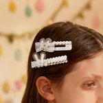 Gepersonaliseerde schattige paashaas oren wit glanzende haarclip met naam dagelijkse vakantie accessoire Pasen verjaardagscadeau voor kleine meisjes kinderen