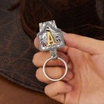 Personalized Retro Western Cowboy Cow Tag Keychain with Initial Daily Use Birthday Anniversary Gift for Cowboy Lovers