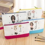 Borsa da trucco personalizzata con fiore di nascita e nome regalo ideale per compleanni matrimonio e occasioni speciali per donne e ragazze