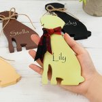Personalized Lab Silhouette Wooden Figurine Plaque Ornament with Name Collectible Statue Desk Decor Birthday Gift for Dog Lovers Owners