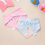 Personalised Cake Ballon Sequin Bow Tie Pet Bib Pet Birthday Set with Name Birthday Pet Party Gift for Pet Owners