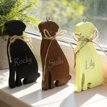 Personalized Lab Silhouette Wooden Figurine Plaque Ornament with Name Collectible Statue Desk Decor Birthday Gift for Dog Lovers Owners