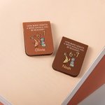 Personalized Multicolor 6-7 Cartoon Reading Character Fun Reading Magnetic PU Leather Bookmark Clip with Name Birthday Gift for Book Lovers Gen Z