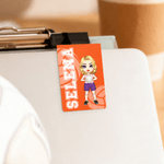 Personalized Cartoon Character Volleyball Magnetic Bookmark Clip with Name and Number Sports Team Birthday Gift for Volleyball Players Bookworms