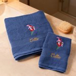 Personalized Embroidered Birth Flower Soft 100% Cotton Face Towel Bath Towel with Name Birthday Housewarming Gift for Family Friends