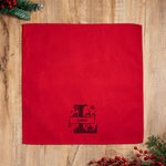 Personalized Christmas Theme Initial 100% Cotton Red Christmas Napkin with Name Table Decor Christmas Gift for Family Friends