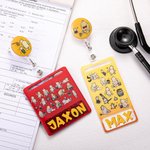 Personalized Acrylic Classic Winnie the Pooh ID Badge Holder Gift for Teacher Doctor Nurse