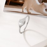 Personlig söt graverad kattsilhuettring med namn Smyckesring Jubileum Födelsedag Minnesgåva för kattälskare