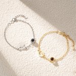 Gepersonaliseerde initiaal Micro-gekerfde Projectie Foto Armband met 100 talen Ik hou van je sieraad Verjaardagscadeau voor vrouwen