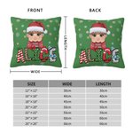 Personalized Santa-Hatted Cartoon Kid Throw Pillow Cover with Name Home Decor Christmas Gift for Family Friends