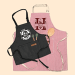 Personalized Christmas Initial Kid Adult Baking Apron with Name and Front Pocket Christmas Gift for Kids Family