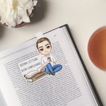 Segnalibro magnetico personalizzato con nome e personaggio in stile cartone animato regalo di compleanno per amanti del libro