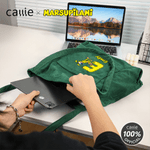 Personalized Yellow-Spotted Leopard Marsupilami Leisure Corduroy Tote Bag with Name Birthday Gift for Friends Kids | Callie × Marsupilami®