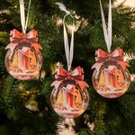 Personalised Pink Western Cowgirl Boots Ribbon Acrylic Ornament with Name Holiday Tree Decor Gift for Cowgirl Friend