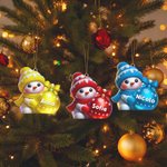 Ornamento di Natale personalizzato con nome a forma di pupazzo di neve multicolore regalo perfetto per Natale per amici o famiglia